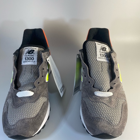 New Balance 1300 Made In USA Hi Viz Grey Suede - Picture 2 of 7